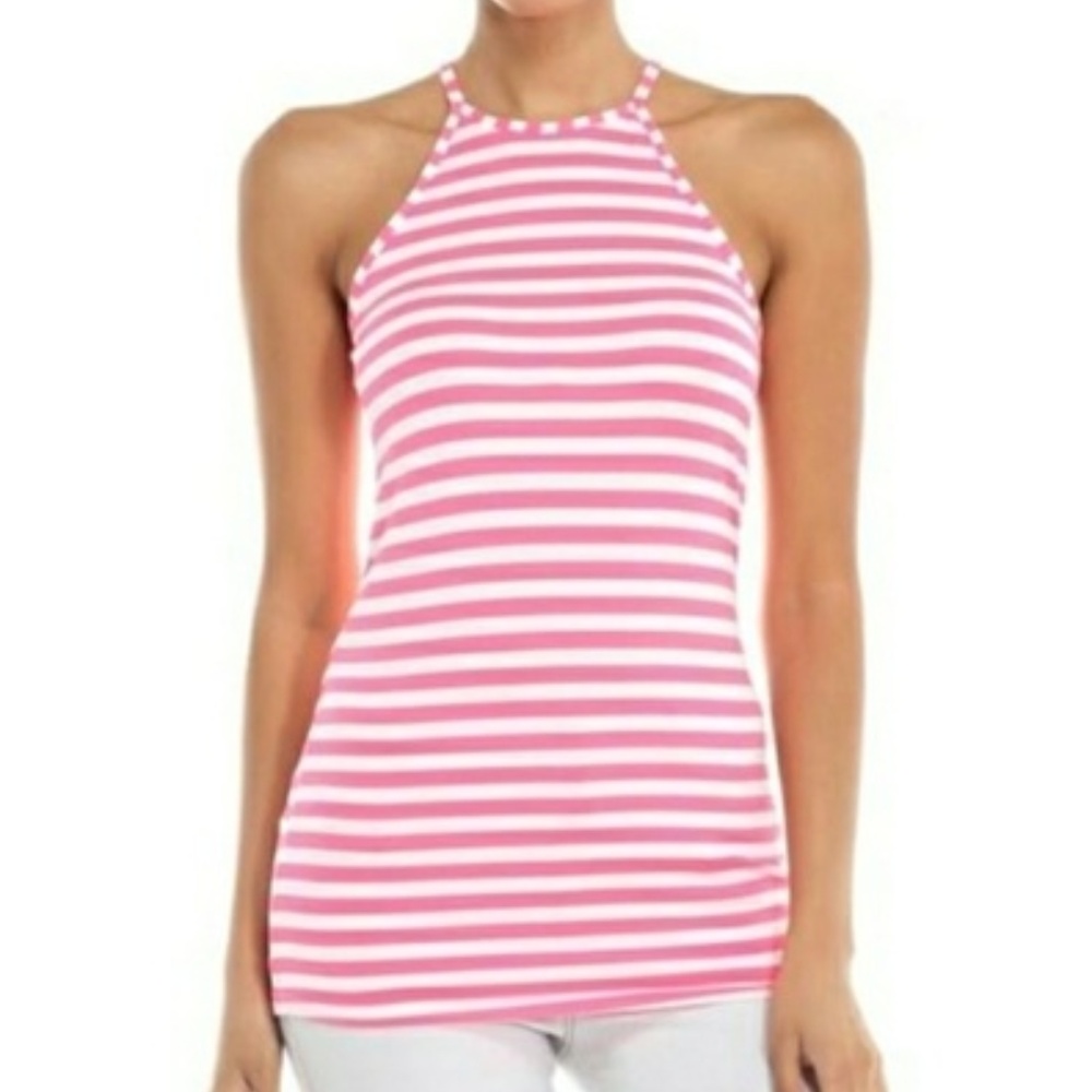 Pink and White Striped Racerback Cami